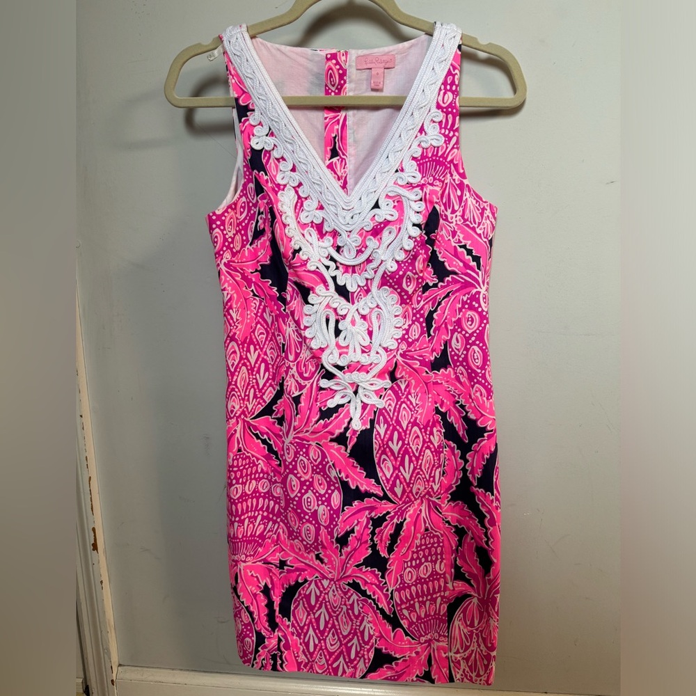 Lilly Pulitzer Gabby Shift Dress in Bright Navy Coco Safari Size 0